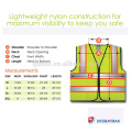 Personnalisé LOGO Impression Gilet de Sécurité Réfléchissant Lumineux Néon Couleur Trafic Workwear Avec 2 Pouces Bandes Et Fermeture à Glissière Avant